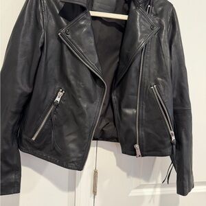 All Saints Black Leather Moto Jacket